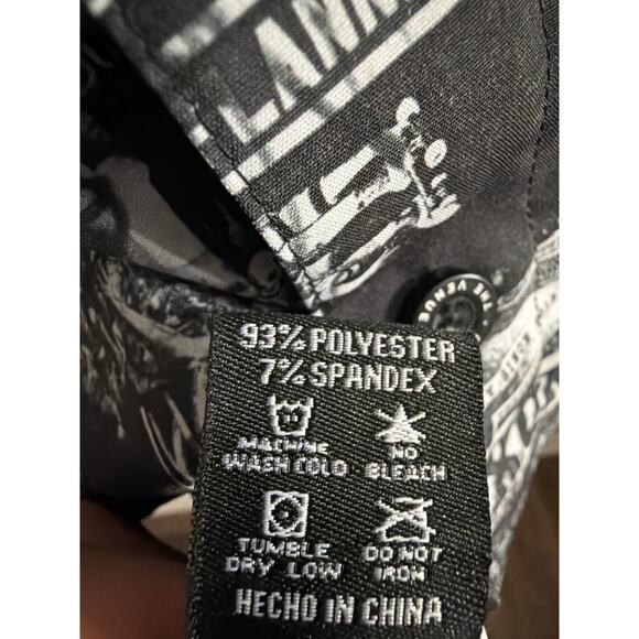 Dixxon Big Men's The Venue Flannel Button Up Party Shirt Black & White Size 4X - Picture 6 of 7